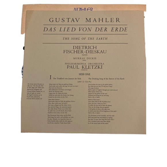 Vintage Classical Vinyl Gustav Mahler The Song of Earth - Picture 3 of 7